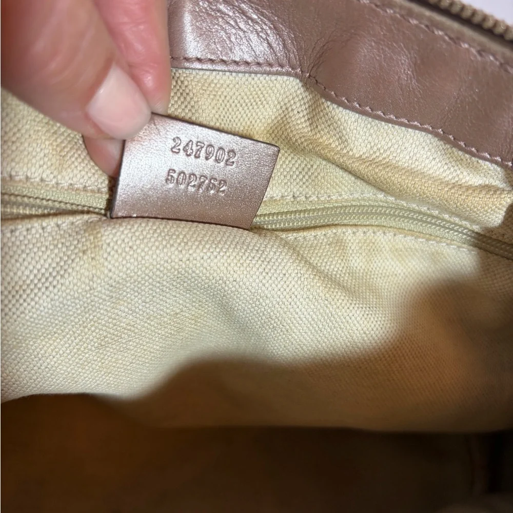 Metallic Blush Guccissima Leather Handbag